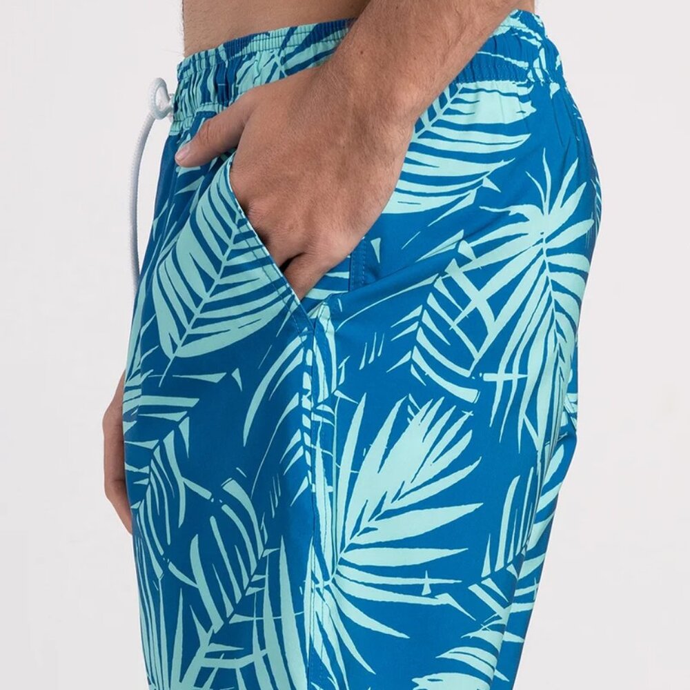 BLUE CROWN Blue Fronds Mens 7" Swim Shorts/NWT/S - Picture 7 of 16